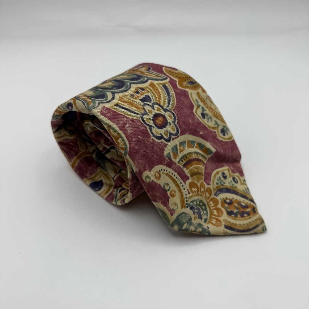 Vintage Architect 100% Italian Silk Men’s Neckties Floral Hearts - Picture 3 of 7